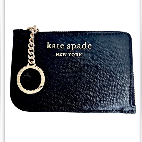 kate spade Accessories Kate Spade Zip Around Saffiano Leather Black Card Holder New With Tag